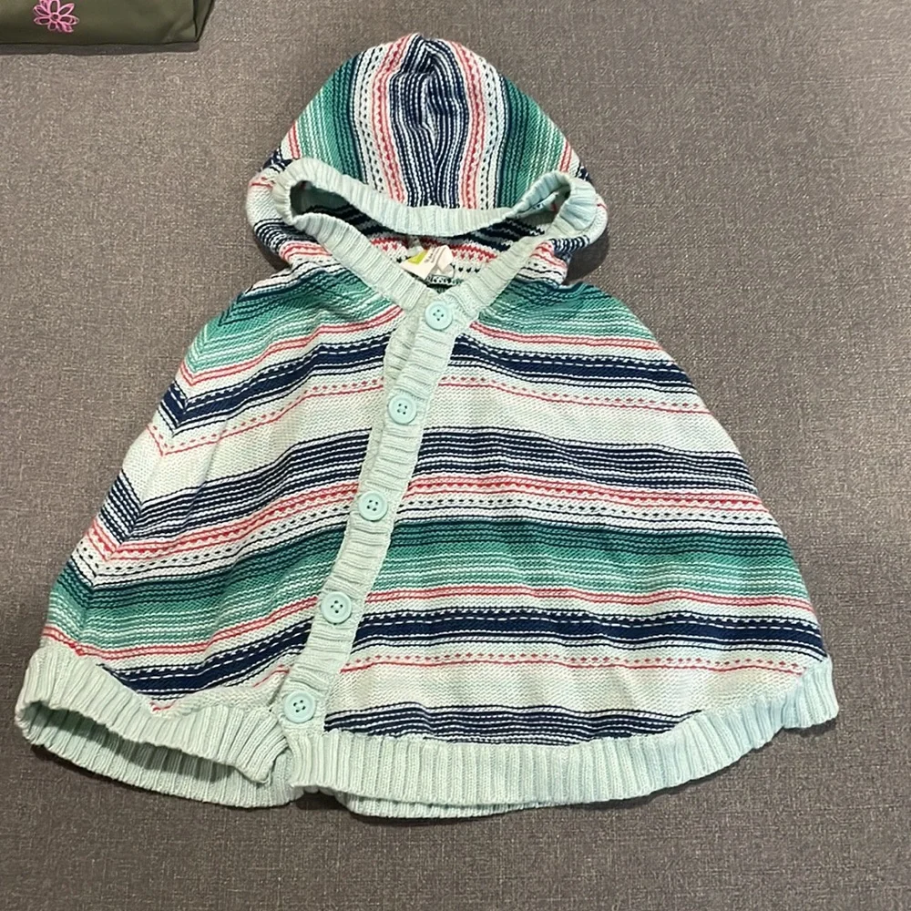 COPY - Calvin Klein Green Zip up Floral Jacket Crazy 8 Turquoise Hooded Poncho